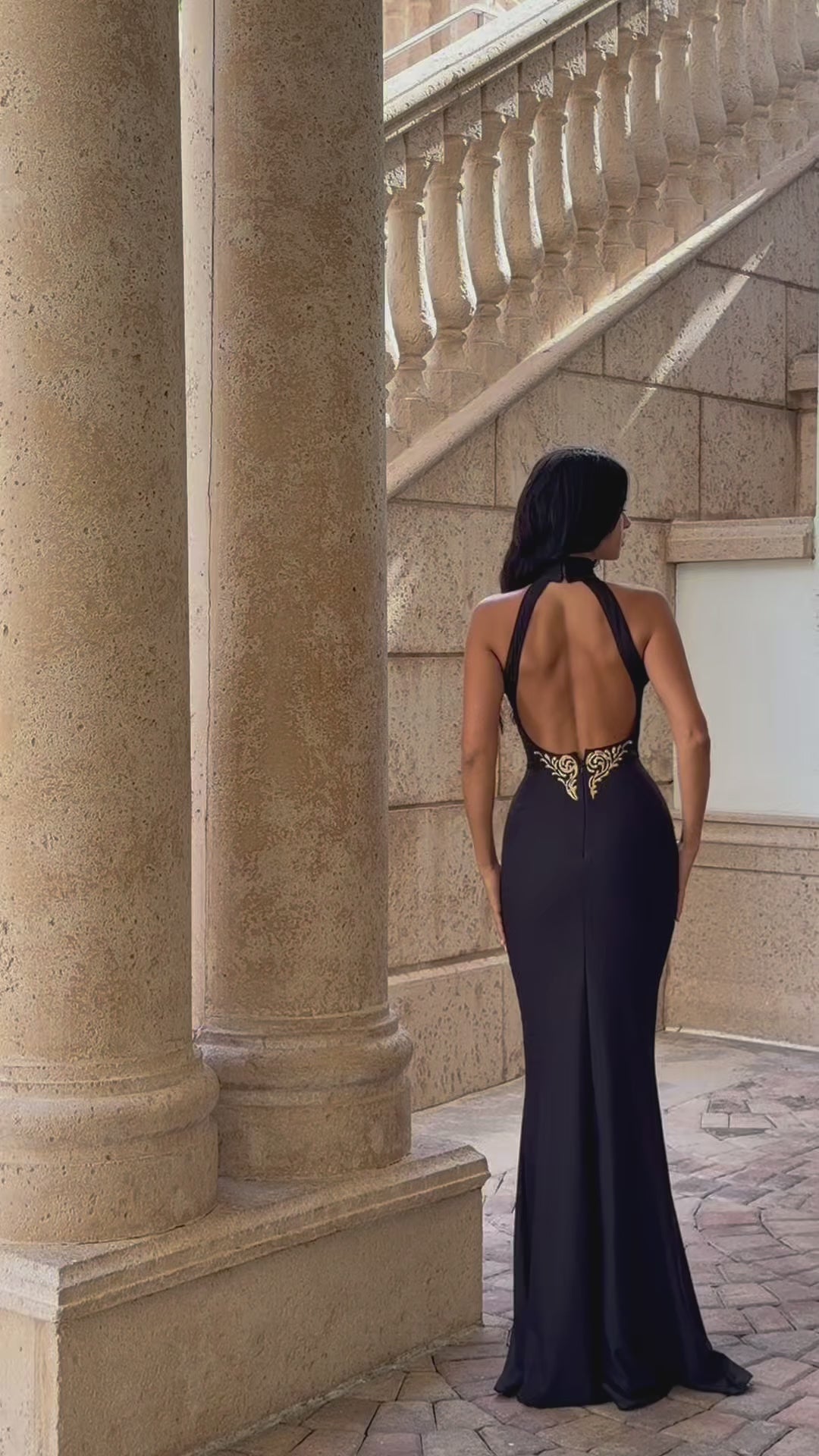 Black & Gold Luxury Evening Gown